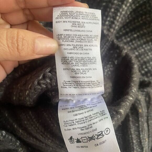 COLUMBIA Pine Street Mock Neck Wool Blend Heather Gray Sweater size XS Coat NEW - Picture 9 of 16